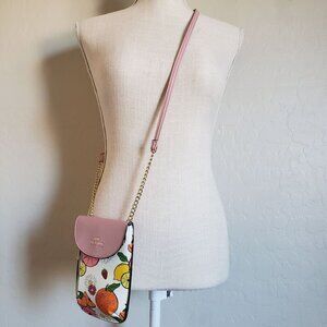 Juicy Couture Cellie Citrus Print Mini Crossbody Bag Purse Cream Floral Fruit